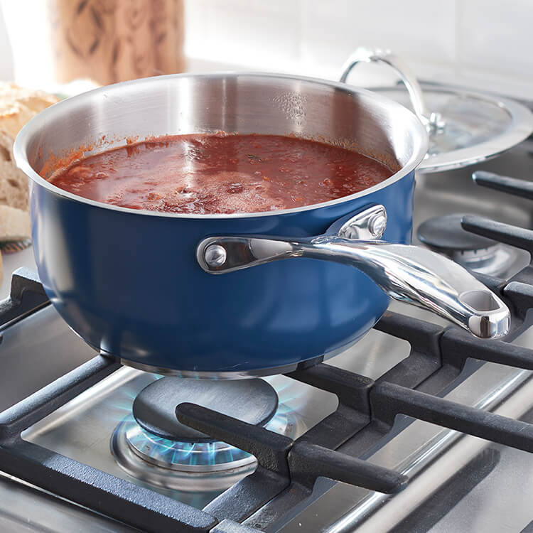 Product details for Princess Heritage® Signature 3-Qt. Navy Saucepan