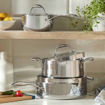 k*u様 ASAHI PRINCESS PAN 3P Set Princess House Stainless Steel 3 Qt Saucepan Item #3677