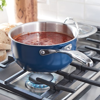 Product details for Princess Heritage® Signature 3-Qt. Navy Saucepan