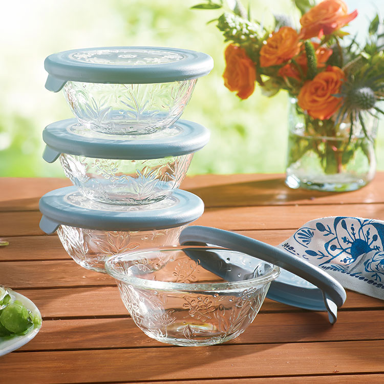 ③再入荷なし！Princess FOUNDUE & FRY PURE Product details for Wildflower Entertaining Bowls with Lids (4)