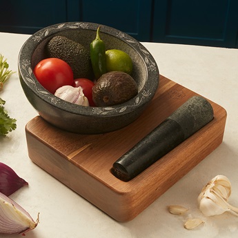 Product details for Wildflower Mortar & Pestle with base