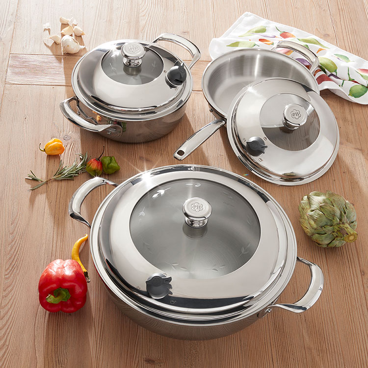 Product details for Vida Sana® 5-Ply Stainless Steel Cookware