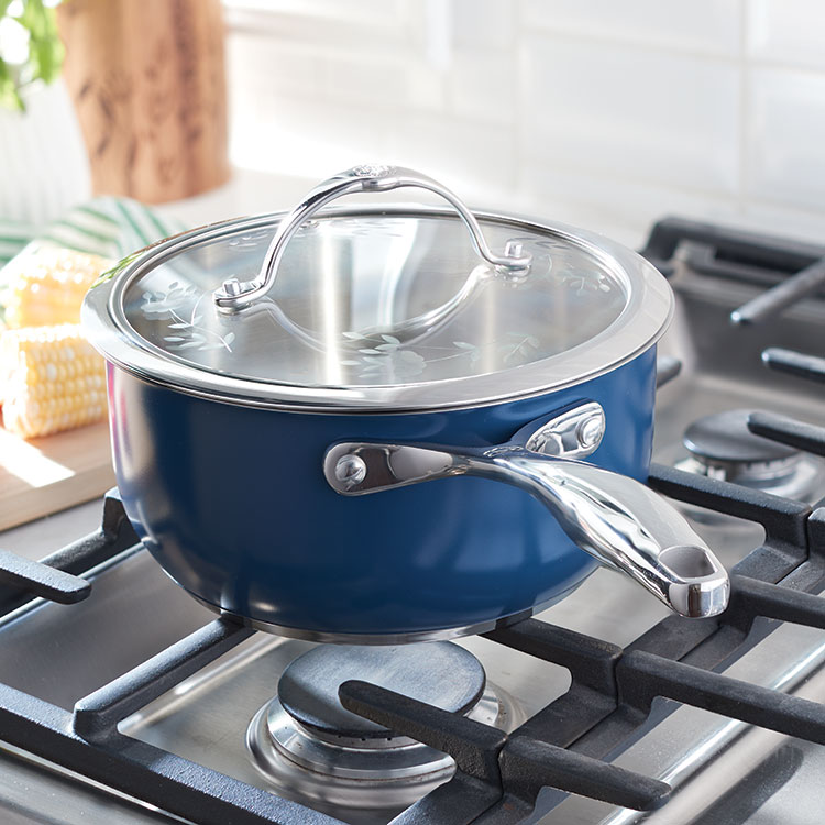 Product details for Princess Heritage® Signature 3-Qt. Navy Saucepan
