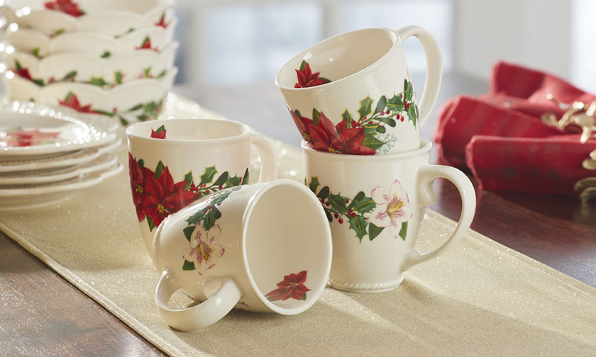 Product details for Marbella Holiday Elegance Coffee Mugs (4)